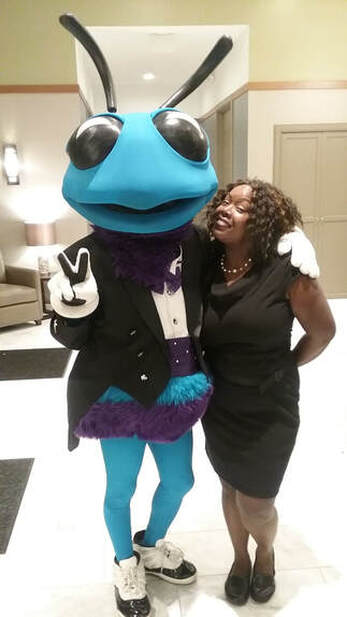 Ivy Posing with Hugo the Hornet
